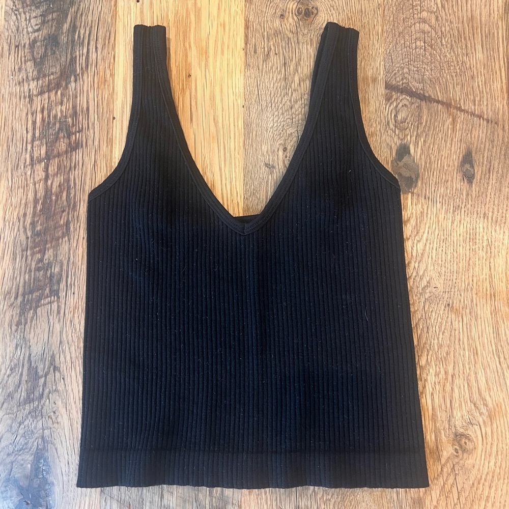 Black Ribbed Women's Tank Top